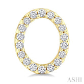 1/10 Ctw Initial 'O' Single Cut Diamond Earrings in 10K Yellow Gold